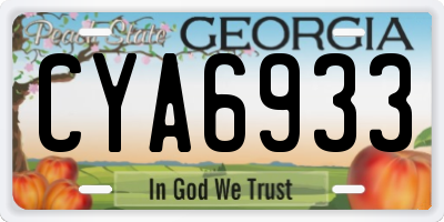GA license plate CYA6933