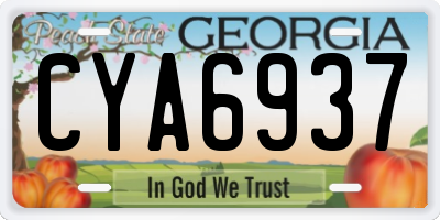 GA license plate CYA6937