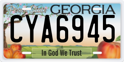 GA license plate CYA6945