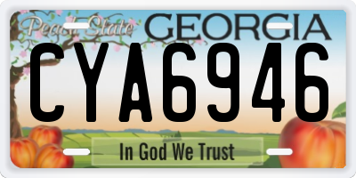 GA license plate CYA6946