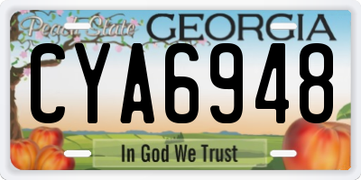 GA license plate CYA6948