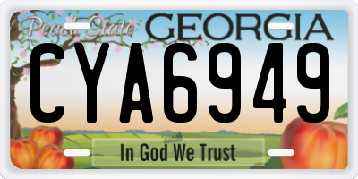 GA license plate CYA6949