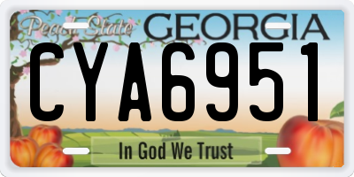 GA license plate CYA6951