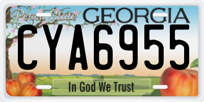 GA license plate CYA6955