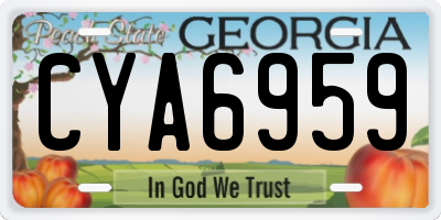 GA license plate CYA6959