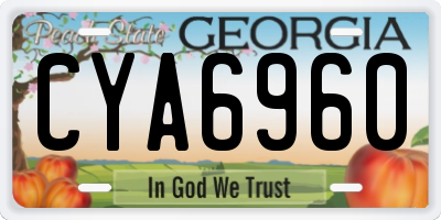 GA license plate CYA6960