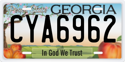 GA license plate CYA6962