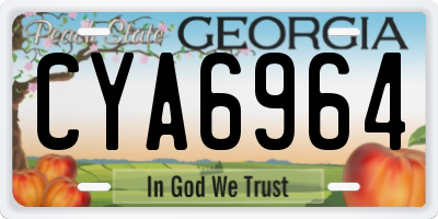 GA license plate CYA6964