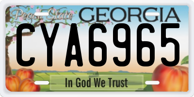 GA license plate CYA6965
