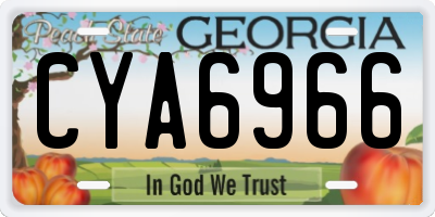 GA license plate CYA6966