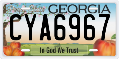 GA license plate CYA6967