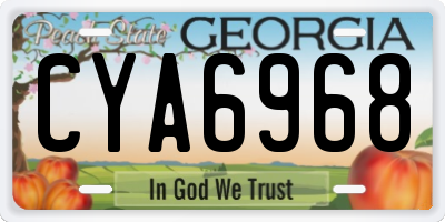 GA license plate CYA6968
