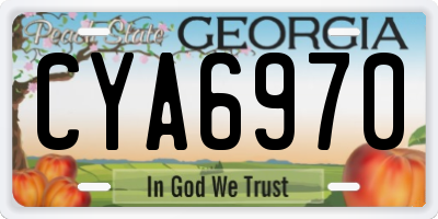 GA license plate CYA6970