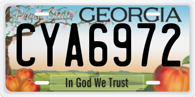 GA license plate CYA6972