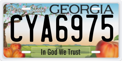 GA license plate CYA6975