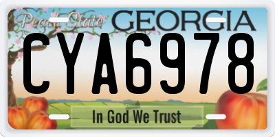 GA license plate CYA6978