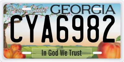 GA license plate CYA6982
