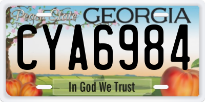 GA license plate CYA6984