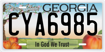 GA license plate CYA6985