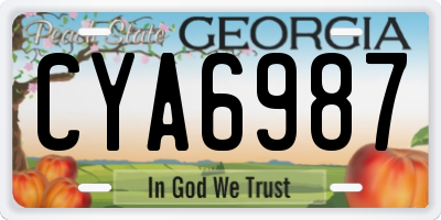 GA license plate CYA6987
