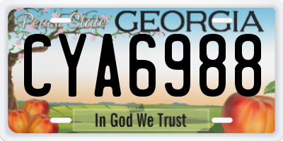 GA license plate CYA6988