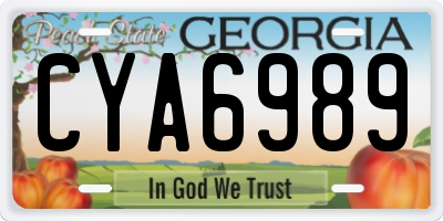 GA license plate CYA6989