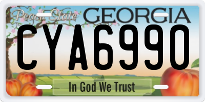 GA license plate CYA6990