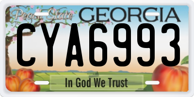GA license plate CYA6993