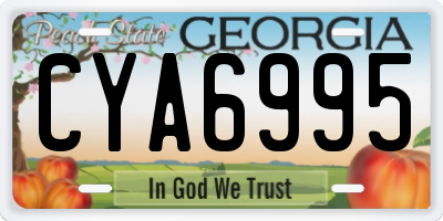 GA license plate CYA6995