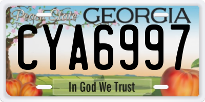 GA license plate CYA6997