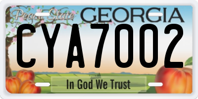 GA license plate CYA7002