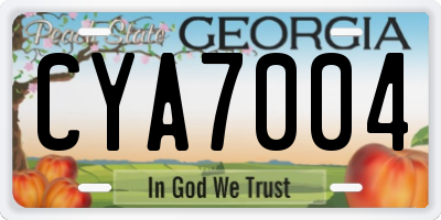 GA license plate CYA7004