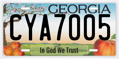 GA license plate CYA7005