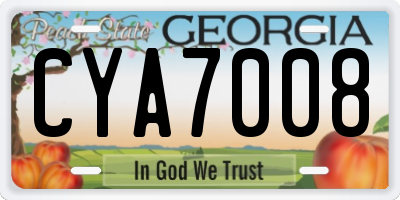 GA license plate CYA7008