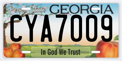 GA license plate CYA7009