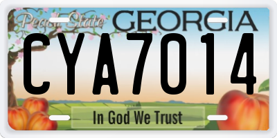 GA license plate CYA7014