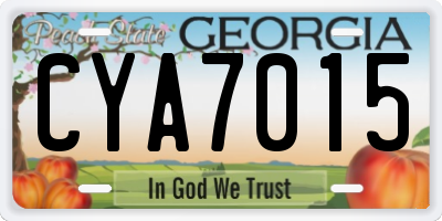 GA license plate CYA7015