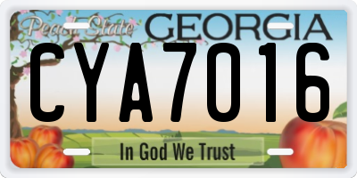 GA license plate CYA7016