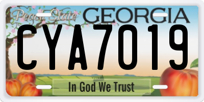 GA license plate CYA7019