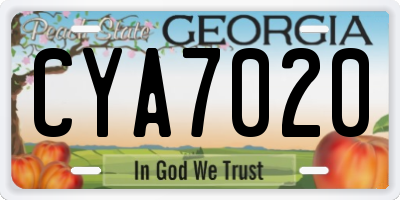 GA license plate CYA7020