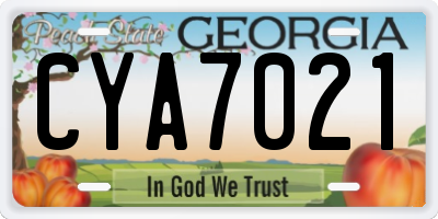 GA license plate CYA7021