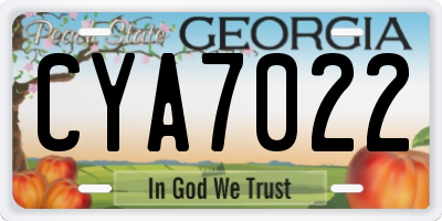 GA license plate CYA7022