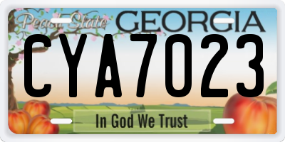 GA license plate CYA7023