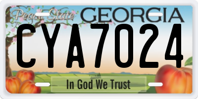 GA license plate CYA7024