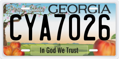 GA license plate CYA7026