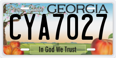 GA license plate CYA7027