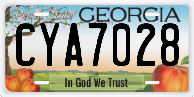 GA license plate CYA7028