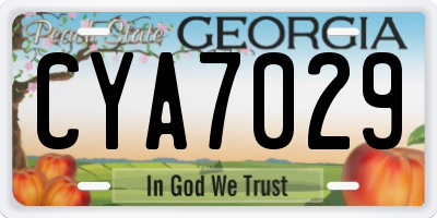 GA license plate CYA7029