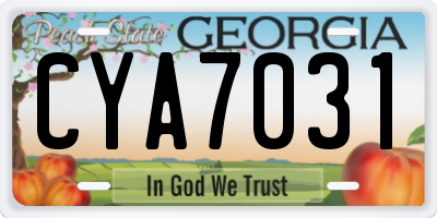 GA license plate CYA7031