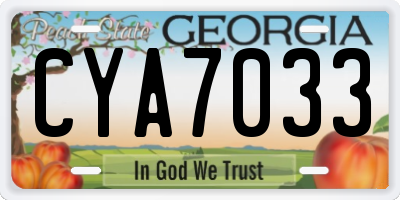 GA license plate CYA7033